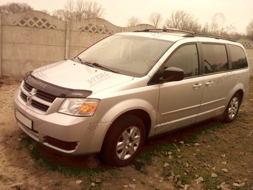 Дефлектор капота (мухобойка) DODGE Caravan V c 2007–2010 г.в. (Додж Караван) Вип Тюнинг